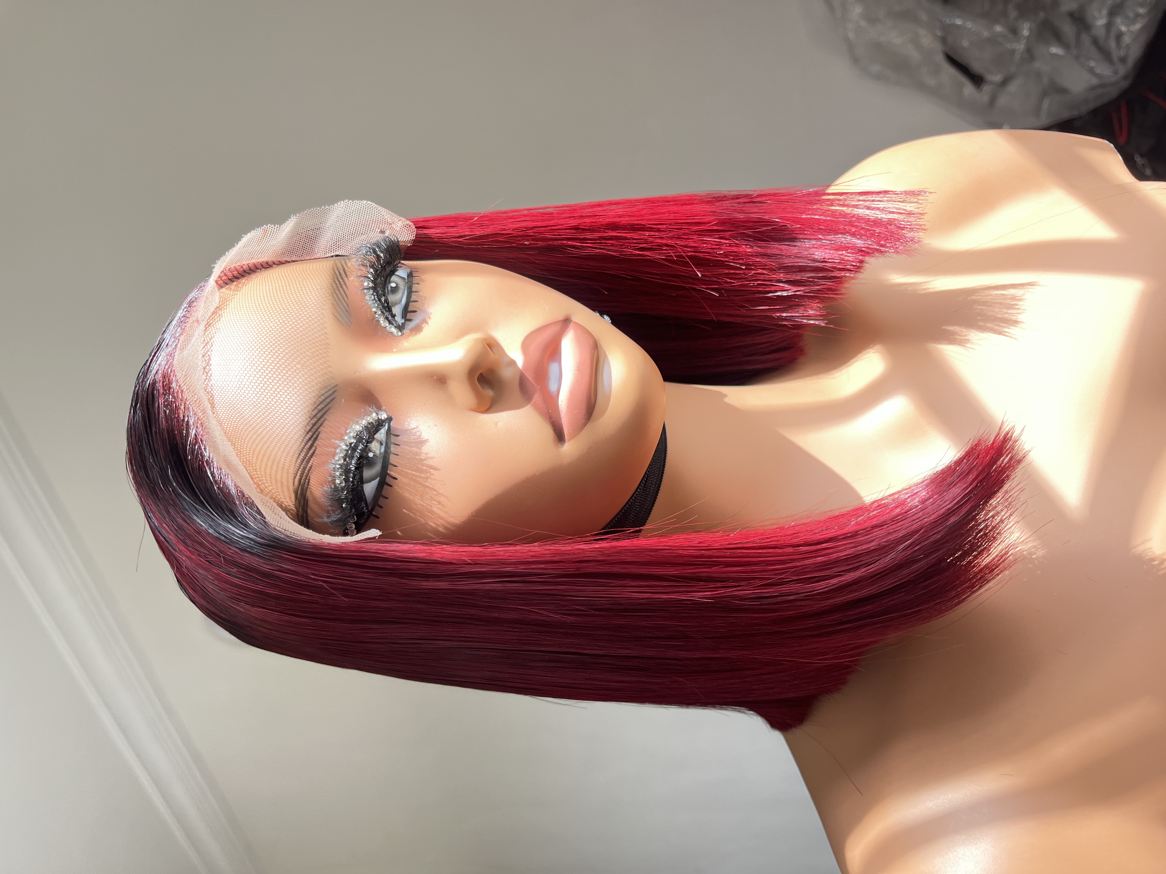 burgundy bob wig burgundy human hair wig Nigeria custom coloured wig Lagos red wine bob wig luxury wigs Nigeria short human hair wig sleek bob closure wig ready to wear wigs Lagos premium human hair wigs YBBeautyLounge wigs
